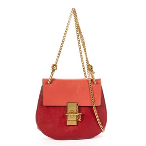 Chloé Drew Crossbody Bag Mini en  Red Cuero de ternero