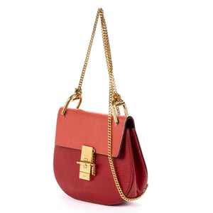 Chloé Drew Crossbody Bag Mini en  Red Cuero de ternero