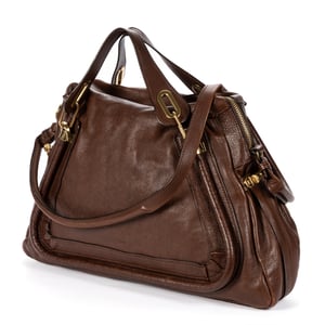 Chloé Large Paraty Large en  marrón oscuro Cuero de ternero