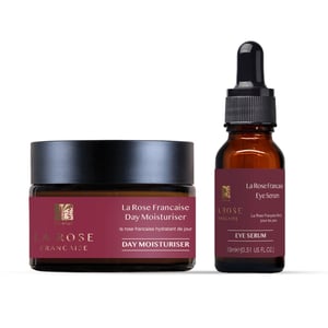 Dr. Botanicals Kit dúo antiedad La Rose Francaise de crema hidratante y sérum para el contorno de ojos
