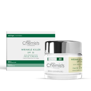 skinChemists Crema hidratante de día antiarrugas con protección solar SPF 30, 60 ml.