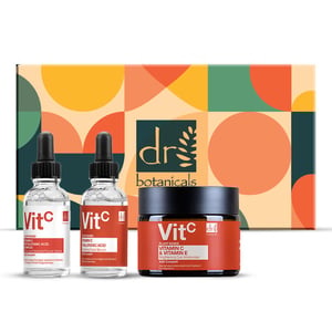 Dr. Botanicals Crema hidratante y sérum facial antiedad con vitamina C.