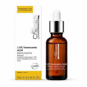 skinChemists Sérum contorno de ojos antiedad equilibrante con ácido tranexámico al 1,5%, 15 ml.