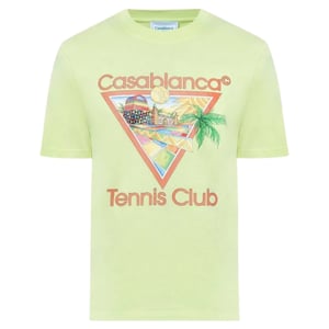 Casablanca Afro Cubism Tennis Club T-shirt Verde Pálido
