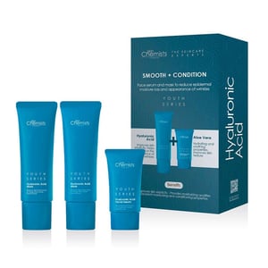 skinChemists Kit antiedad de ácido hialurónico para suavizar y acondicionar la piel + Mascarilla de ácido hialurónico de regalo (50 ml)