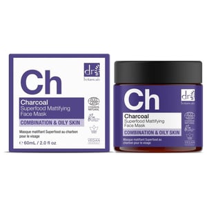 Dr. Botanicals Mascarilla facial matificante antiedad con carbón activado avanzado, 60 ml.