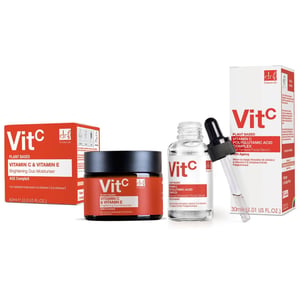 Dr. Botanicals Kit doble de crema hidratante antiedad con vitamina C y sérum facial avanzado