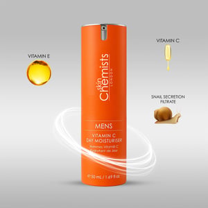 skinChemists Crema hidratante de día antiedad con vitamina C para hombre, 50 ml.