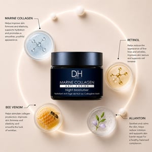 Dr H Crema hidratante de noche antiedad con colágeno marino 60 ml