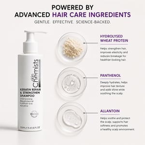 skinChemists Champú reparador y fortalecedor con queratina 250 ml