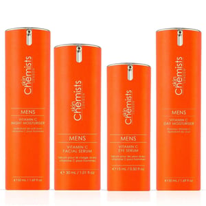 skinChemists Kit completo de rutina antiedad con vitamina C para hombres