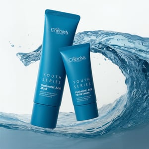 skinChemists Kit antiedad de ácido hialurónico para suavizar y acondicionar la piel + Mascarilla de ácido hialurónico de regalo (50 ml)
