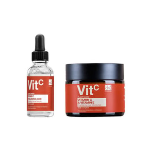 Dr. Botanicals Sérum facial con vitamina C y ácido hialurónico 30 ml + Crema hidratante antiedad dúo 60 ml