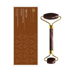 Dr. Botanicals Rodillo facial armonizador y equilibrante Tiger Eye (mango de metal dorado)