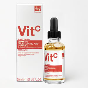 Dr. Botanicals Sérum facial iluminador antiedad con vitamina C al 3%, complejo de ácido poliglutámico al 1% y 30 ml.
