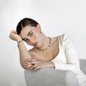 Collar Luxenter de Plata de Ley 925 con Lapislazuli Natural acabado en oro amarillo de 18K - Ihun