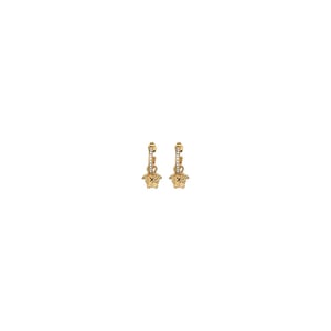 Pendientes con Encanto de Medusa en Tono Dorado