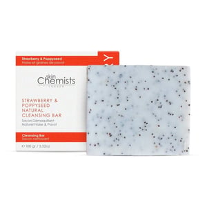 skinChemists Jabón limpiador de fresa y semillas de amapola antiedad 100 g