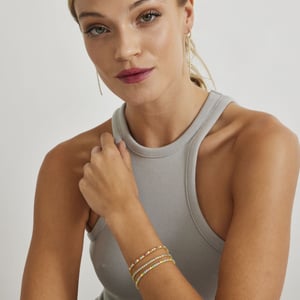 Pulsera Luxenter de Plata de Ley 925 con Circonita Multicolor acabada en oro amarillo de 18K - Tahu
