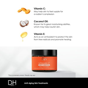 Dr H Crema hidratante de día antiedad con vitamina C, 60 ml.