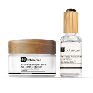 Dr. Botanicals Kit de crema hidratante y sérum facial antiedad a base de plantas