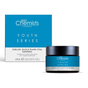 skinChemists Exfoliante antiedad con ácido salicílico y arcilla de caolín, 60 ml.