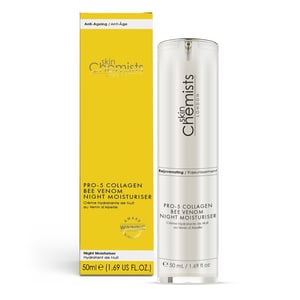 skinChemists Crema hidratante de noche antiedad con Pro-5 Colágeno y Veneno de Abeja 50 ml