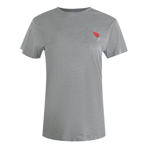 Camiseta Gris Con Logo De Corazón Pequeño Rojo De Love Moschino