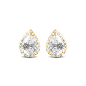 Pendientes Luxenter, theli de plata de ley 925 y circonita brillante acabado baño oro 18K