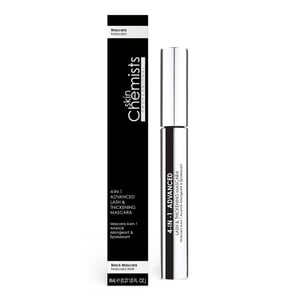 skinChemists Máscara de pestañas avanzada 4 en 1 para dar volumen y espesar las pestañas, 8 ml