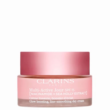 Crema de Día Multi-Activa de Clarins con SPF15 para Piel Radiante