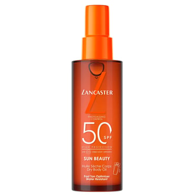 Lancaster Sun Beauty Aceite Seco Satinado SPF50 - Optimizador de Bronceado Rápido para el Cuerpo 186g
