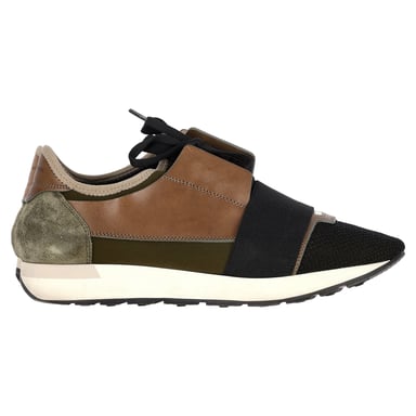 Balenciaga Race Runner Sneakers in Multicolor Leather and Suede