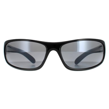 Gafas de sol polarizadas TNS brillantes negras para hombre Bolle Wrap