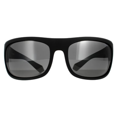 Gafas de sol polarizadas Polaroid Wrap para hombre en negro y gris