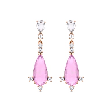 Pendientes Luxenter con Circonita Multicolor acabados en oro amarillo de 18K - Kanan