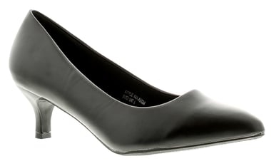 Comfort Plus Cp Texas Pu Con Womens Ladies Heels Court Shoes Black