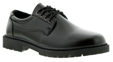 New Mens/Gents Black Lace Up School Shoes With Thick Soles. Wide Fit.