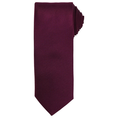 Premier Unisex Adult Micro Waffle Tie (Aubergine)