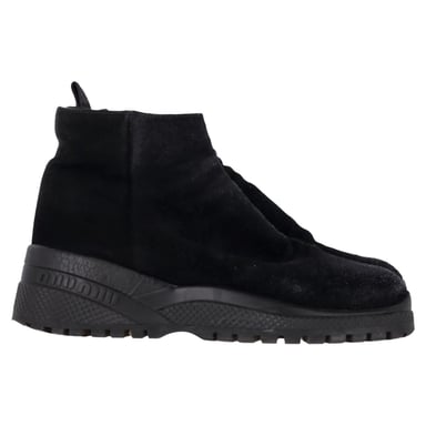 Miu Miu Zipped Ankle Boots in Black Suede