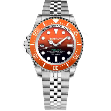 Bobroff Reloj de hombre Automático plata naranja