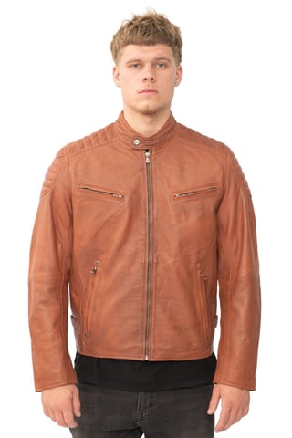 Chaqueta de motociclista acolchada de cuero para hombre - Berlín