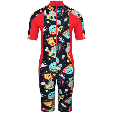Speedo Traje de baño para niños con protección solar todo en uno con cremallera de manga corta