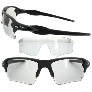 Gafas de sol Oakley Wrap para hombre en negro mate con lentes negros Iridium