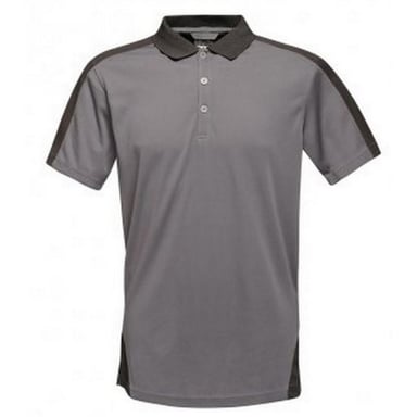 Regatta Contrast Coolweave Pique Polo Shirt (Seal Grey/Black)
