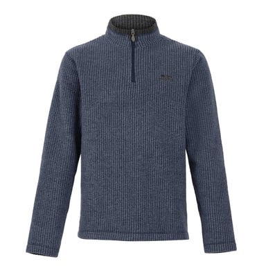 Weird Fish Mens Newark Grid Eco Friendly Quarter Zip Fleece Top (Navy)