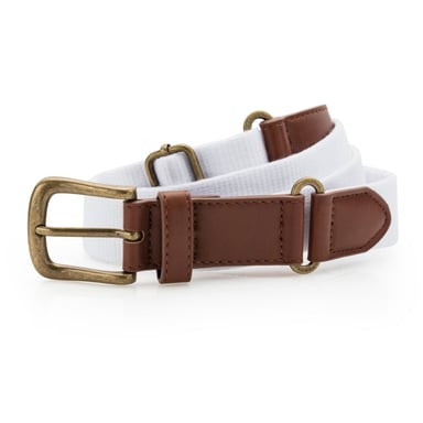 Asquith & Fox Mens Faux Leather And Canvas Belt (White)