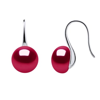 Earrings Real Cultured Freshwater Pearls Button 9-10 mm