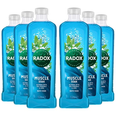 Radox Mineral Therapy Bath Soak Muscle Soak with Sea Minerals & Sage Scent, 6x1L