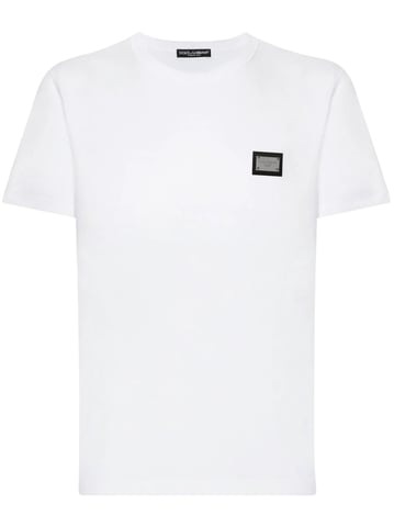 Camiseta Dolce & Gabbana Logo Placa Plata Blanco